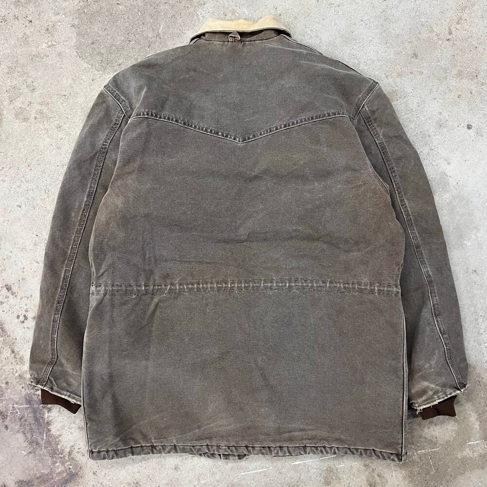 Vintage Carhartt Western Long Santa Fe Chore Coat Jacket Chestnut Mocha Brown M - Picture 12 of 16